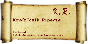 Kovácsik Ruperta névjegykártya